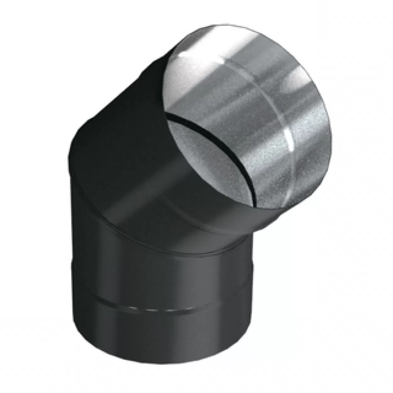 отвод vbr 45°, d=120, aisi 439, 0,8мм black (вулкан)