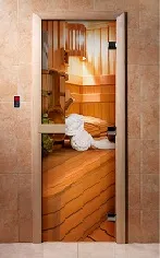 дверь с фотопечатью арт.а032 190х70 8 мм 3 петли коробка ольха банный эксперт